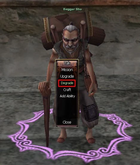 1) Locate the Beggar NPC